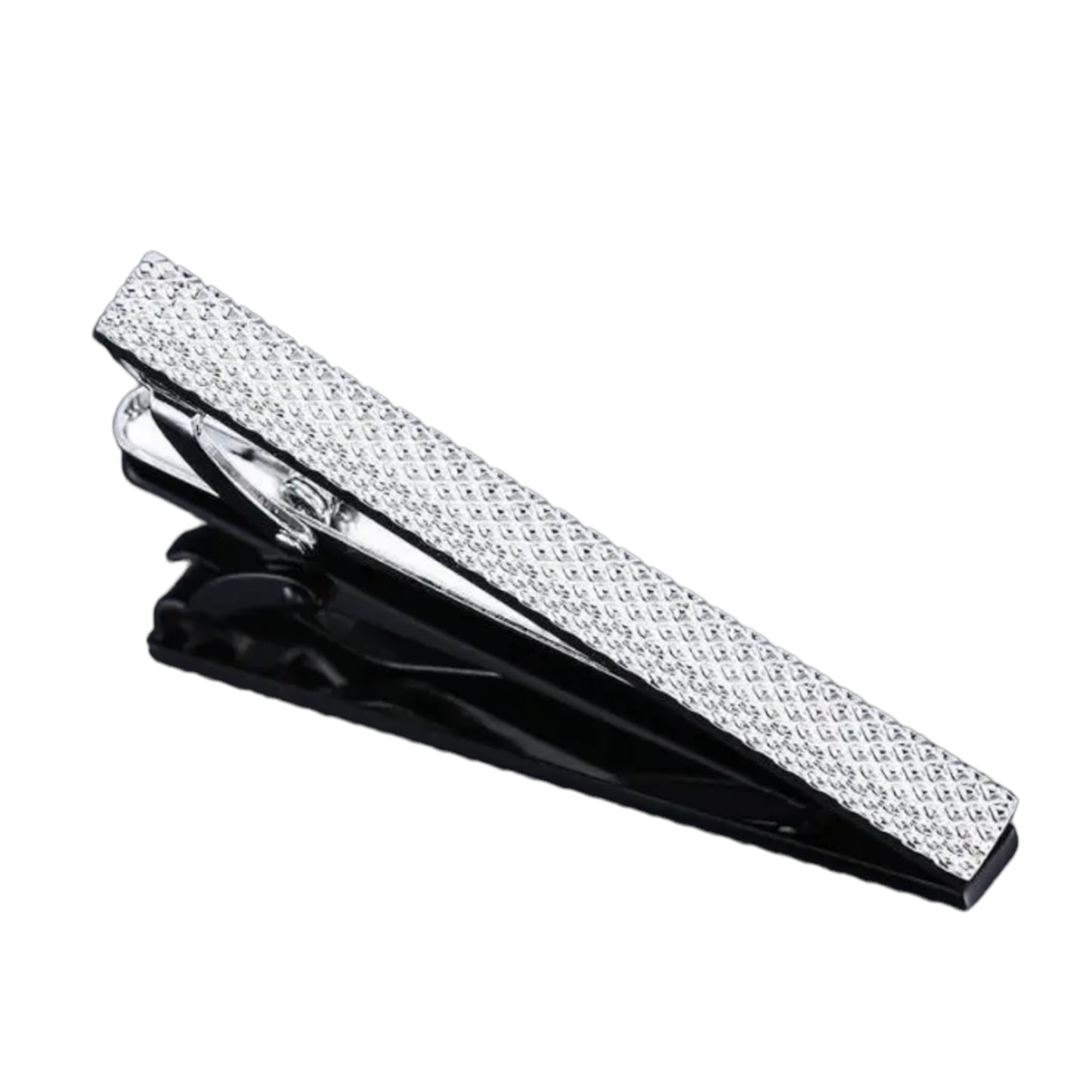 Silver Textured Tie Bar