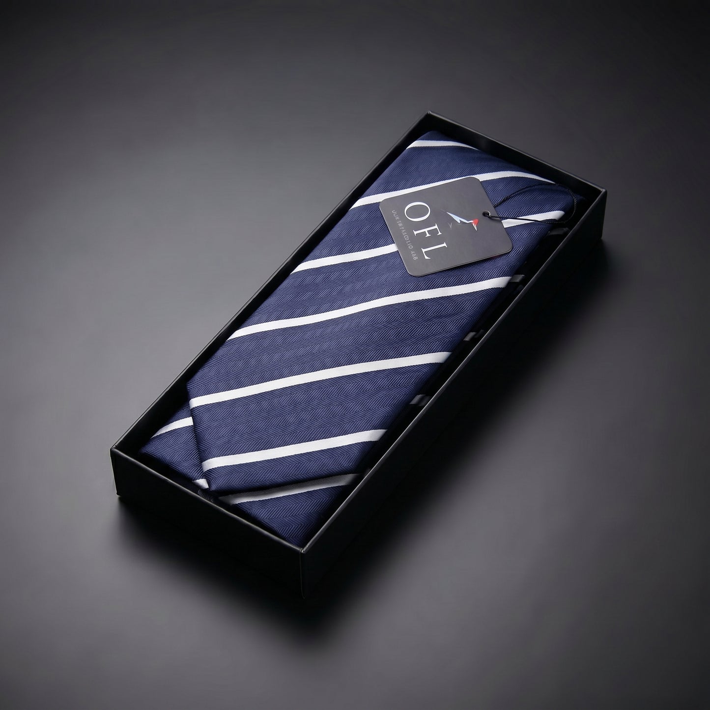 Navy Blue & White Stripe Tie - Hawksmoor Edit