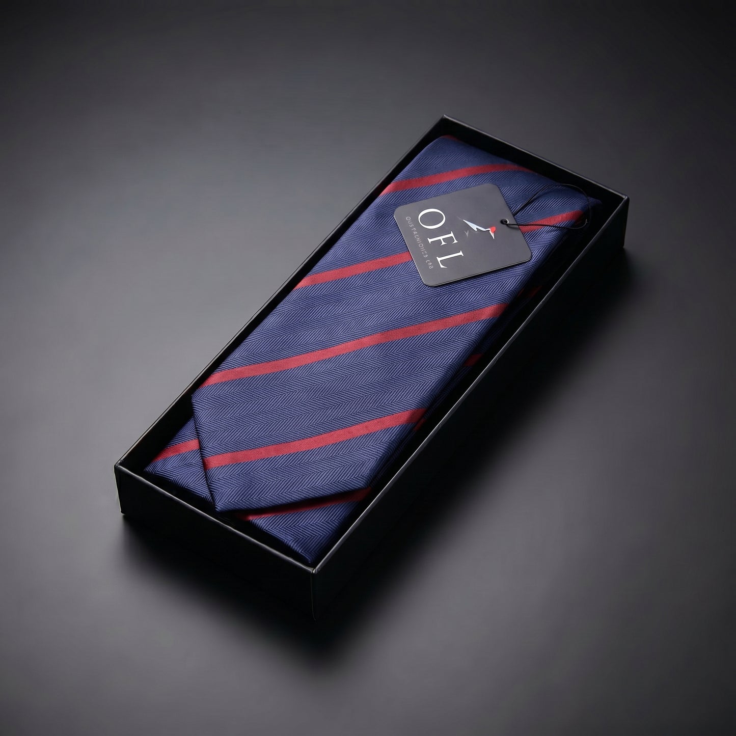 Navy Blue & Wine Stripe Tie - Hawksmoor Edit