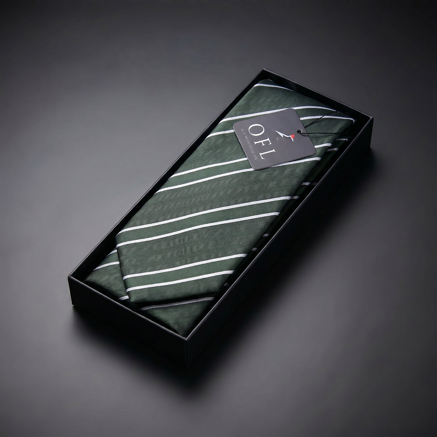Forest Green & White Stripe Tie - Charleston Edit