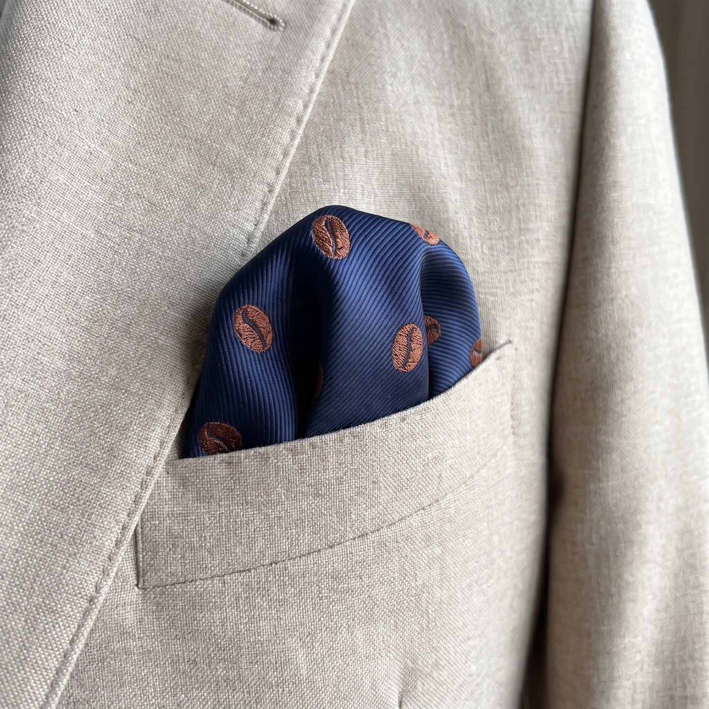 Coffee Bean Pocket Square