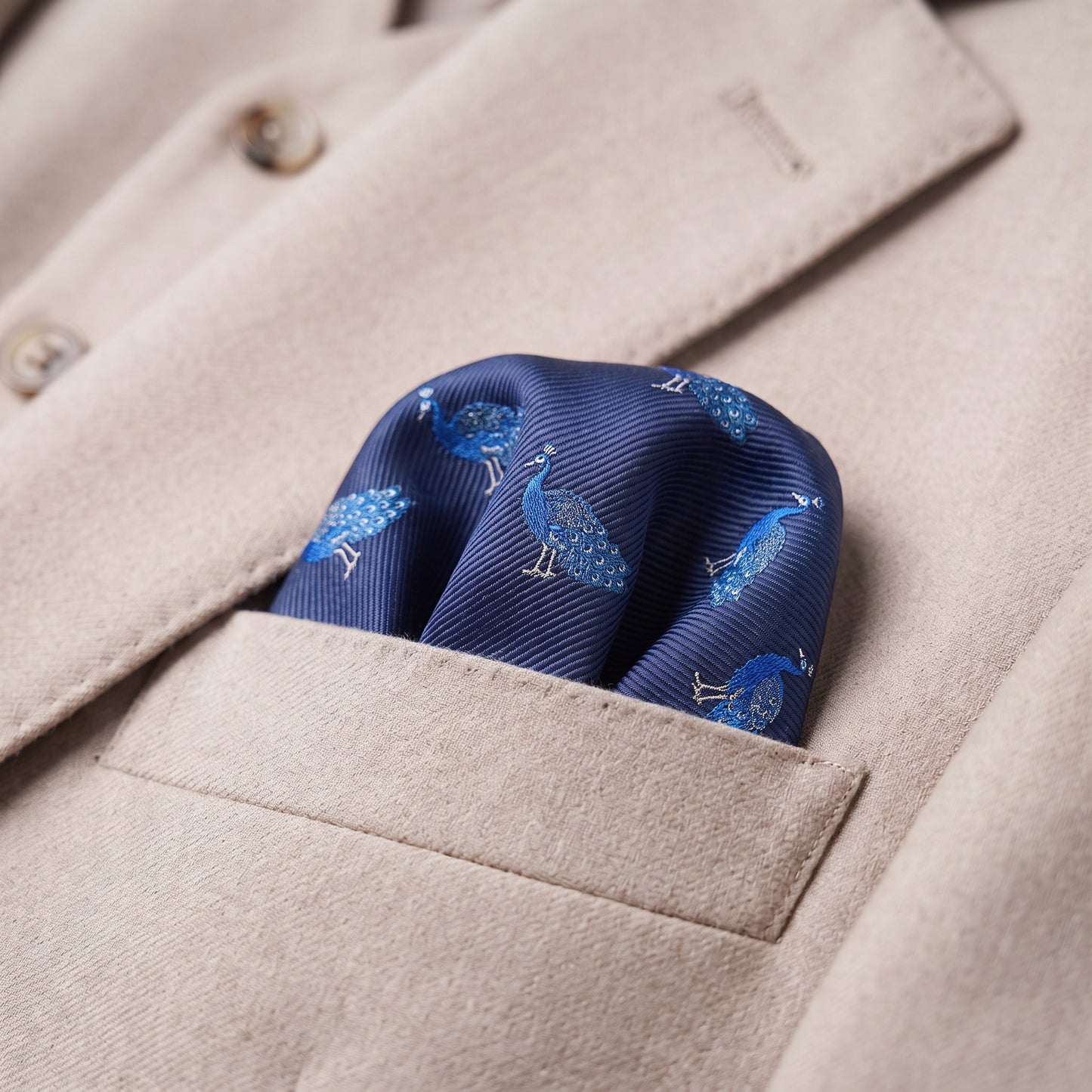 Peacock Pocket Square