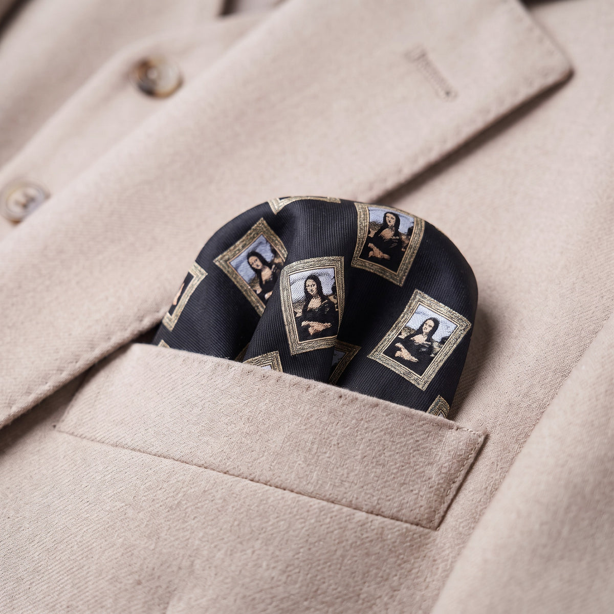 Mona Lisa Pocket Square