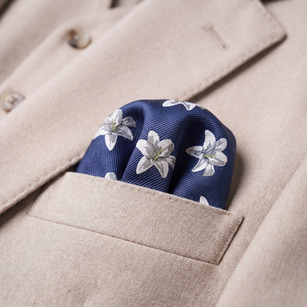 Lily Flower Pocket Square