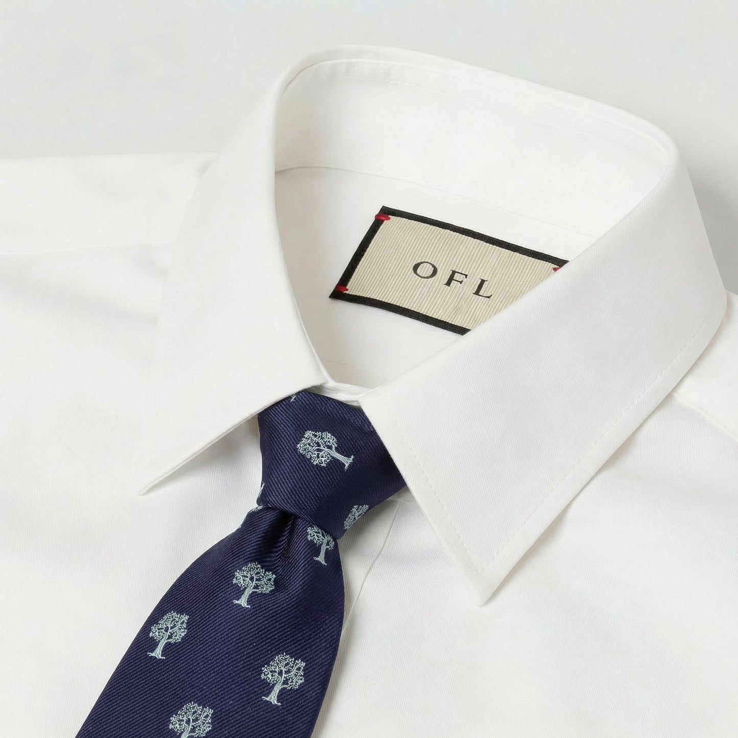 Tree Tie Navy Blue & Silver