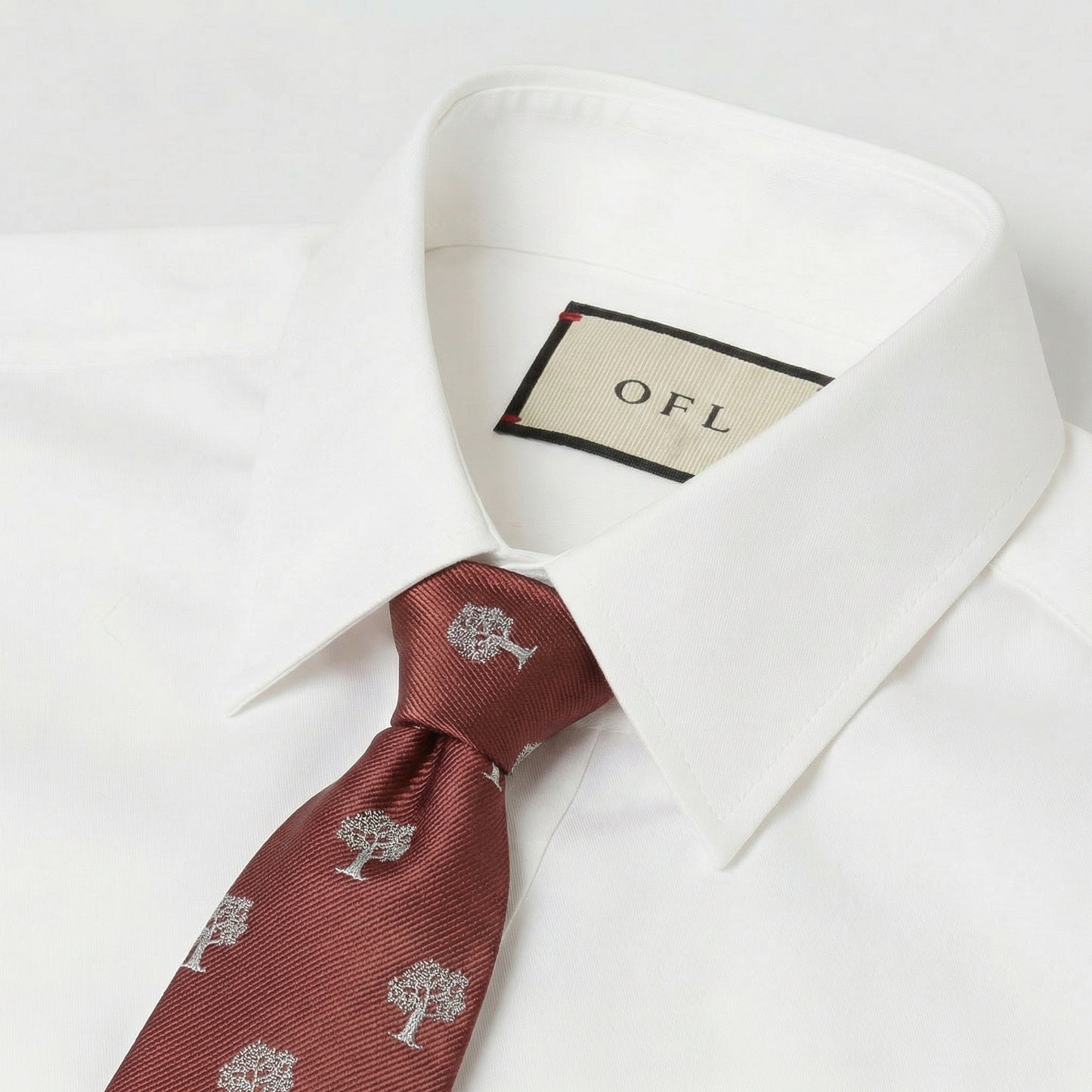 Tree Tie Brown & White