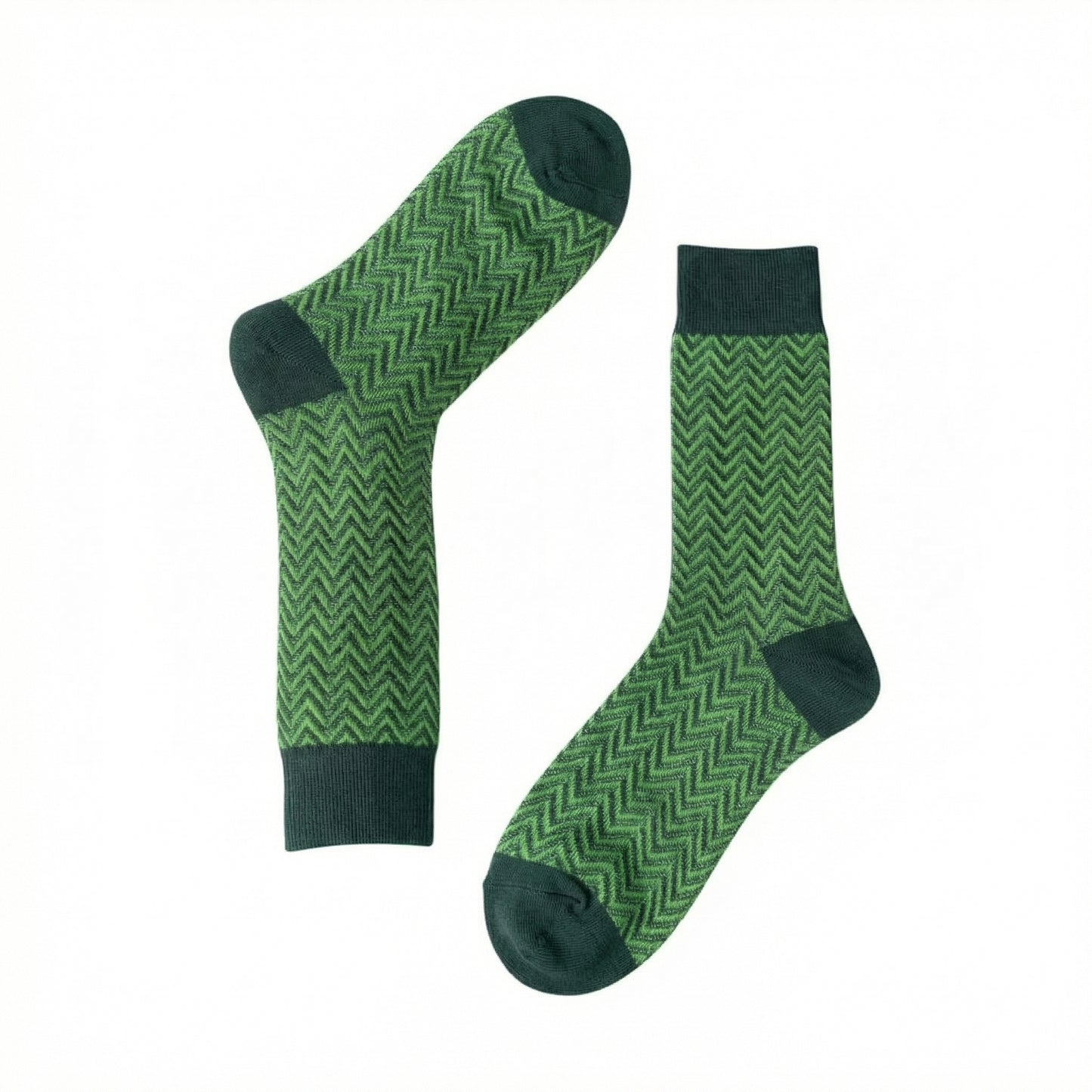 Green Mercerised Herringbone Business Socks