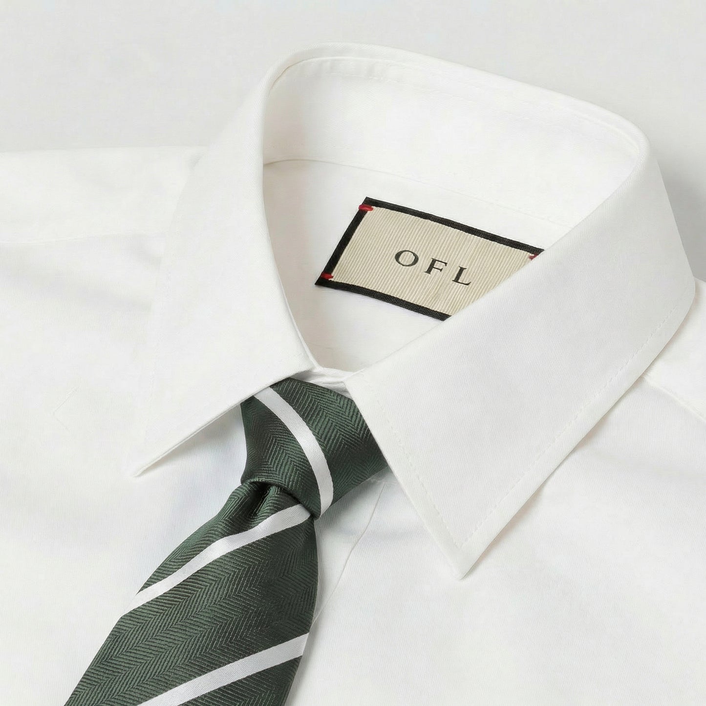 Forest Green & White Stripe Tie - Hawksmoor Edit