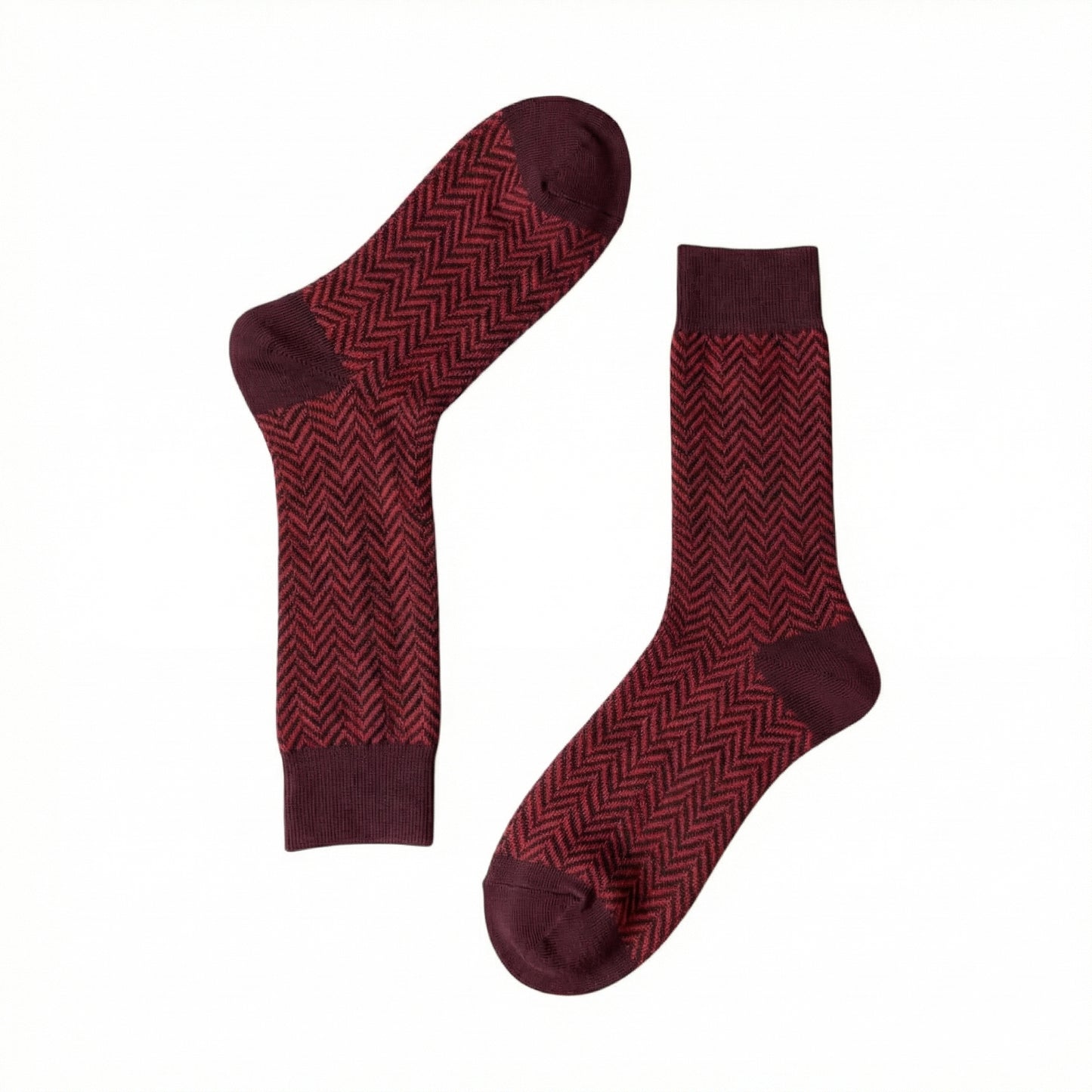 Red Mercerised Herringbone Business Socks