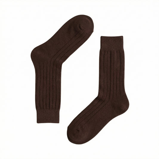 Brown Smart Ribbed Socks