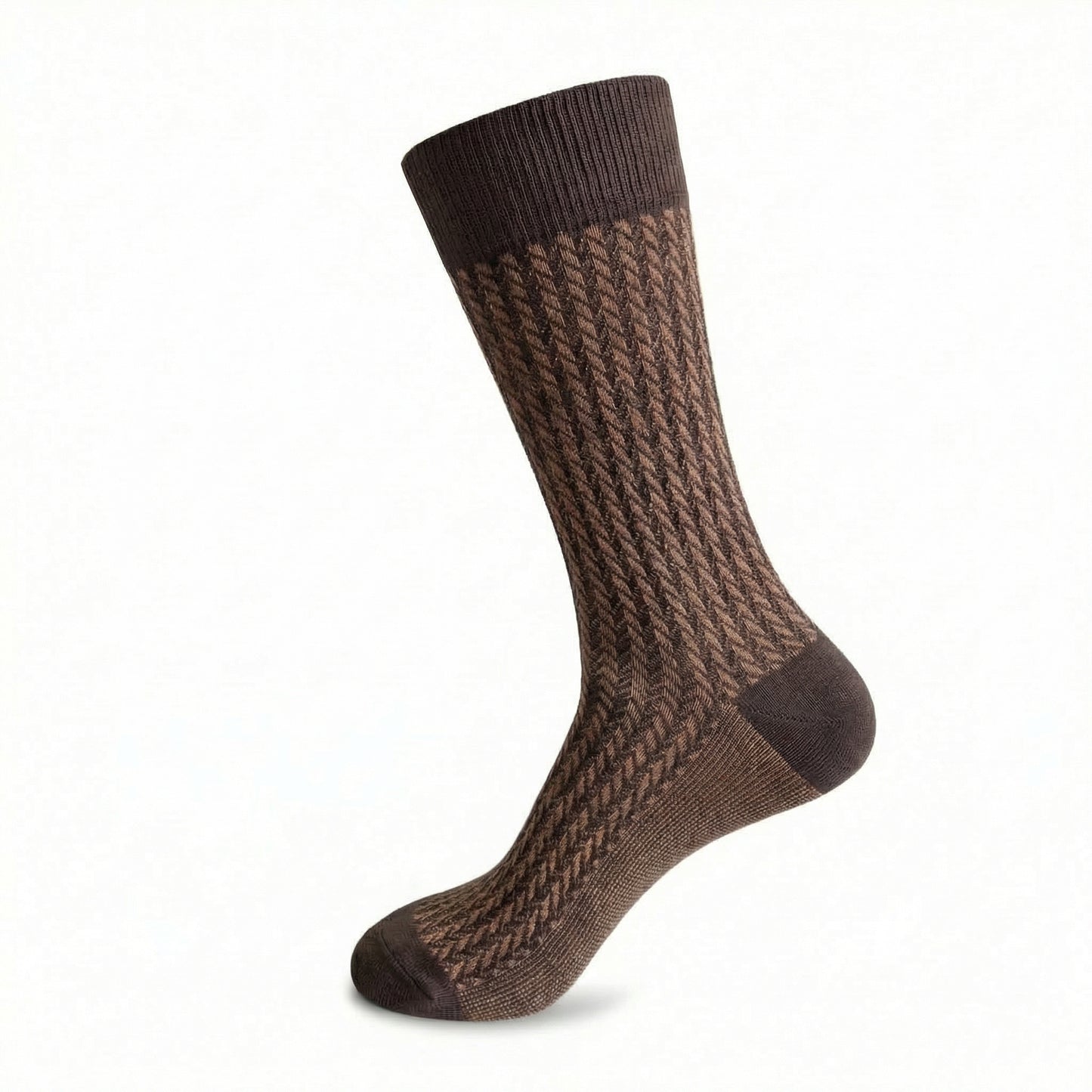 Brown Mercerised Twist Business Socks