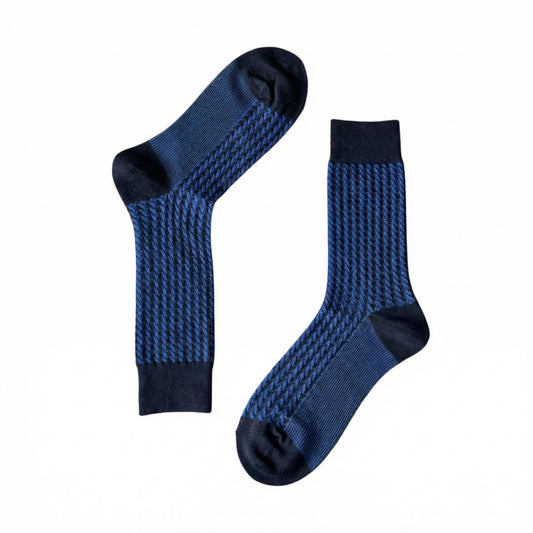 Blue Mercerised Twist Business Socks