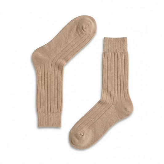 Beige Smart Ribbed Socks