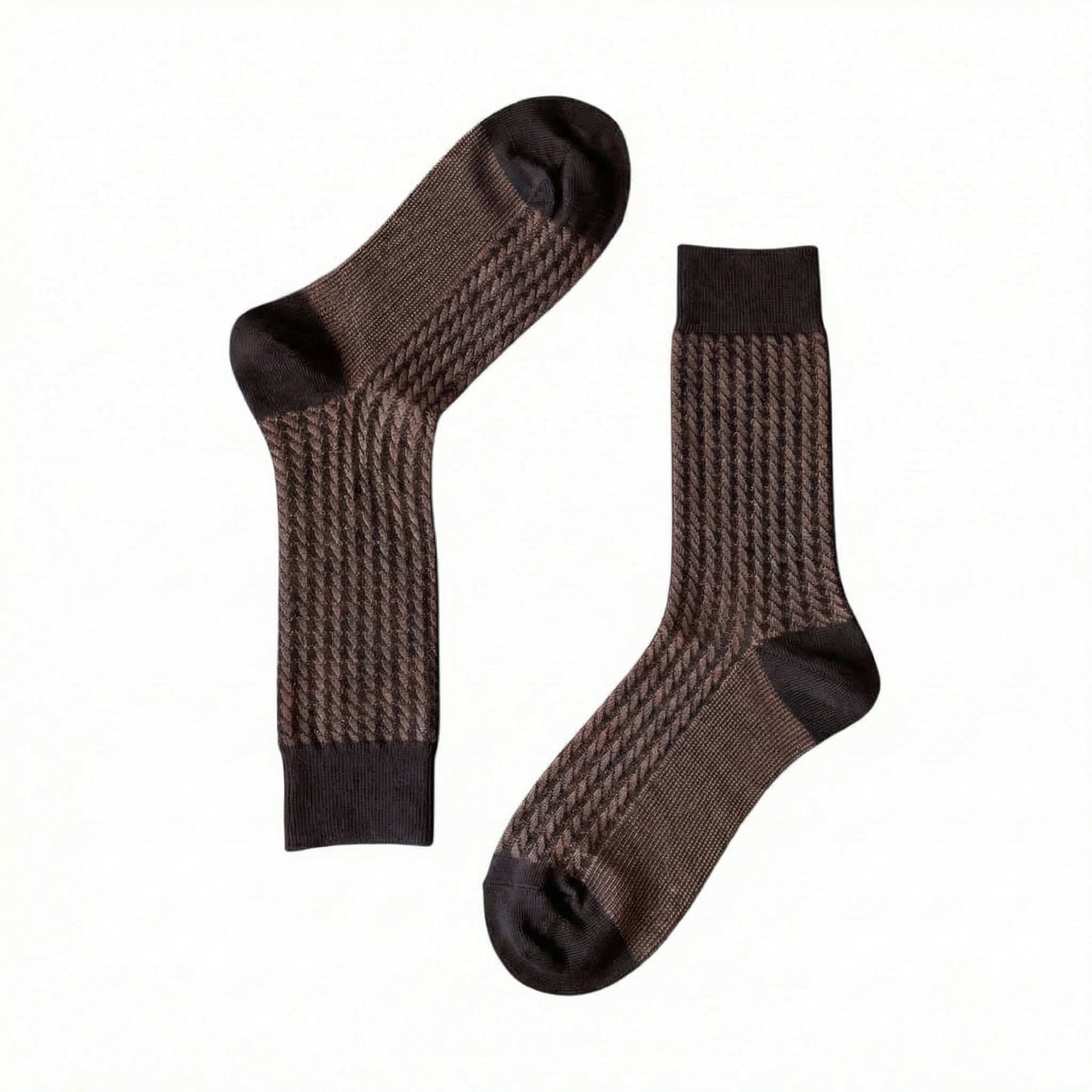 Brown Mercerised Twist Business Socks