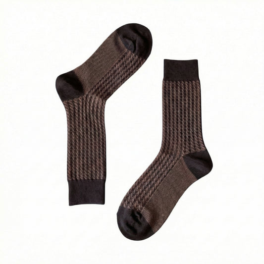 Brown Mercerised Twist Business Socks