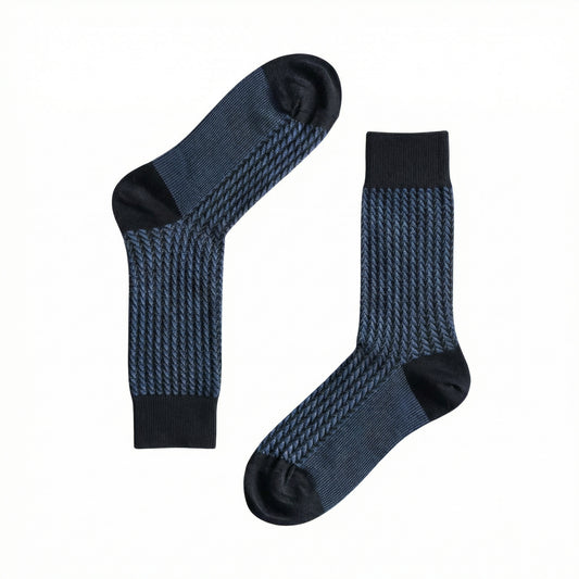 Navy Mercerised Twist Business Socks