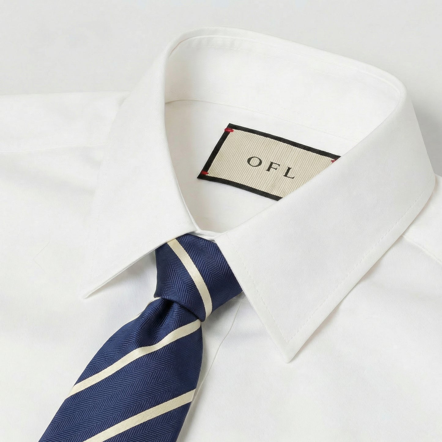 Navy Blue & Pale Yellow Stipe Tie - Hawksmoor Edit