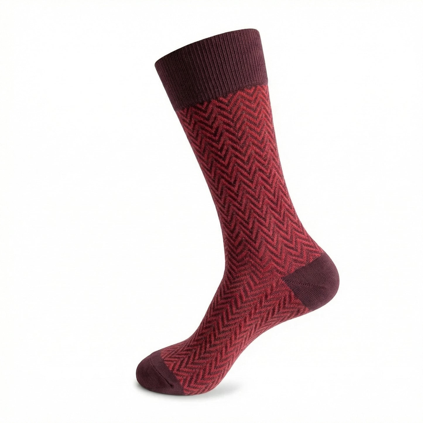 Red Mercerised Herringbone Business Socks