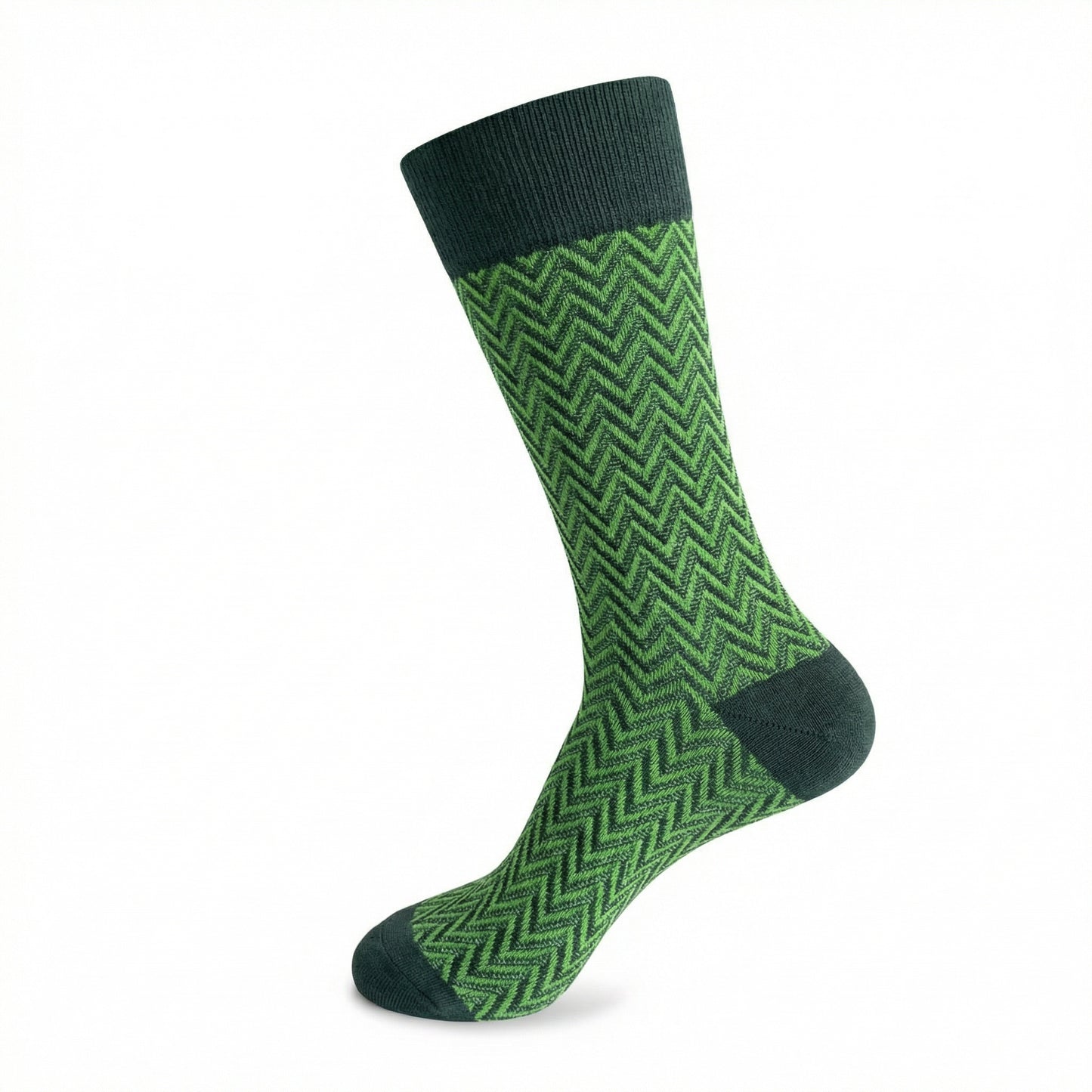 Green Mercerised Herringbone Business Socks