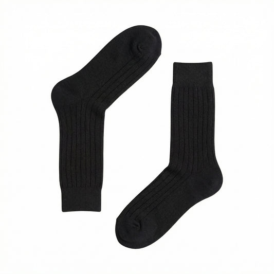 Black Smart Ribbed Socks