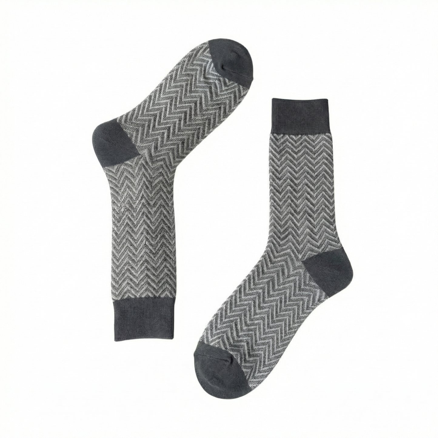 Grey Mercerised Herringbone Business Socks