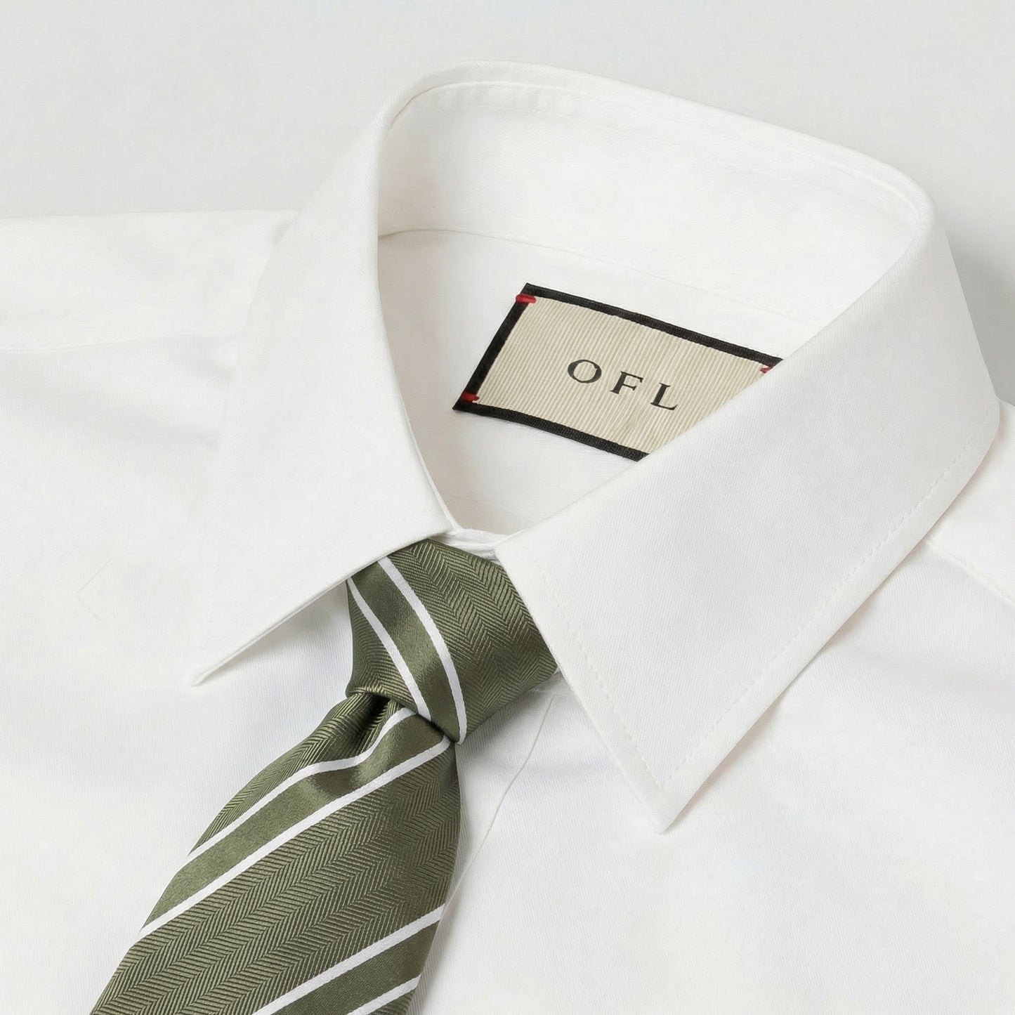 Khaki & White Stripe Tie - Charleston Edit